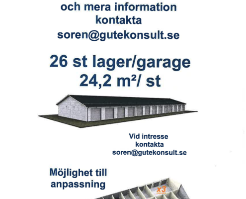 Skiss på garage - 26st på en karta.