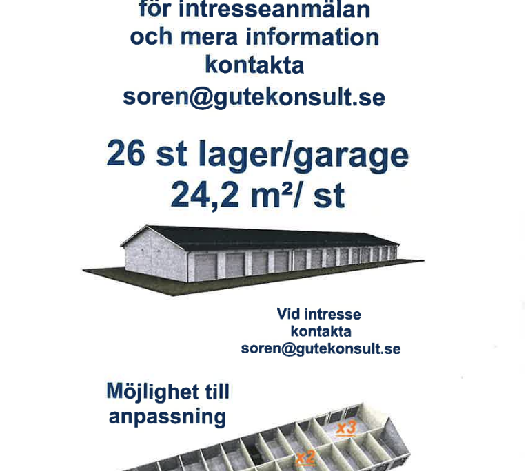 Skiss på garage - 26st på en karta.